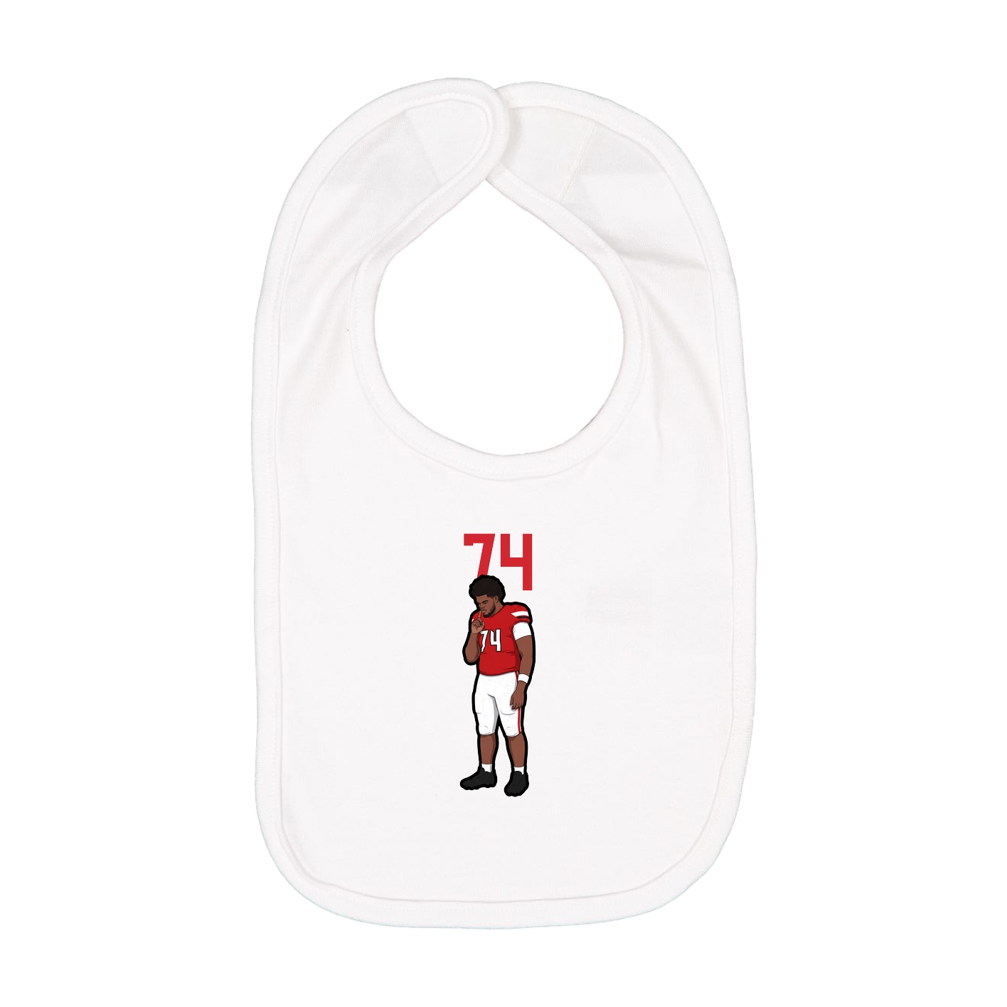 Infant Bib — Number Top in White