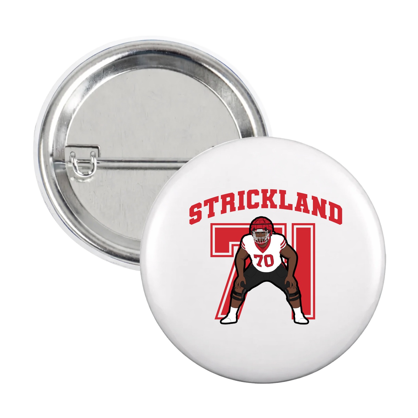 Game Day Button — Number in White