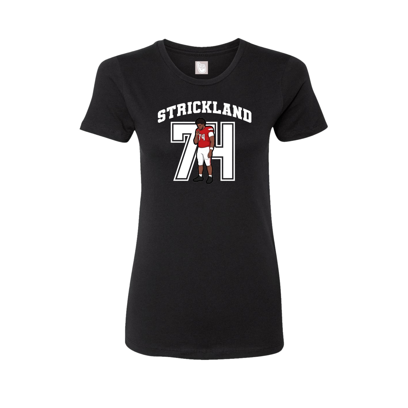 Fitted Women's Tee — Number in Black