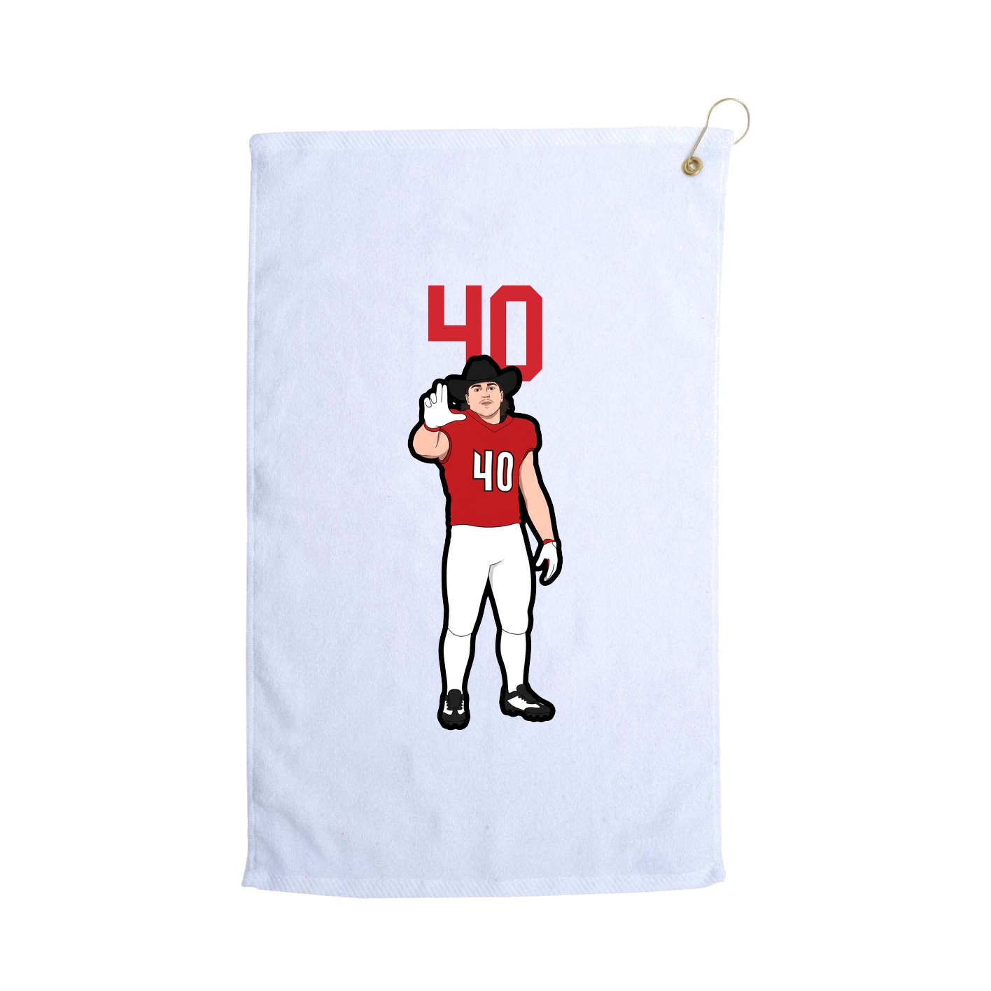 Golf Towel — Number Top in White