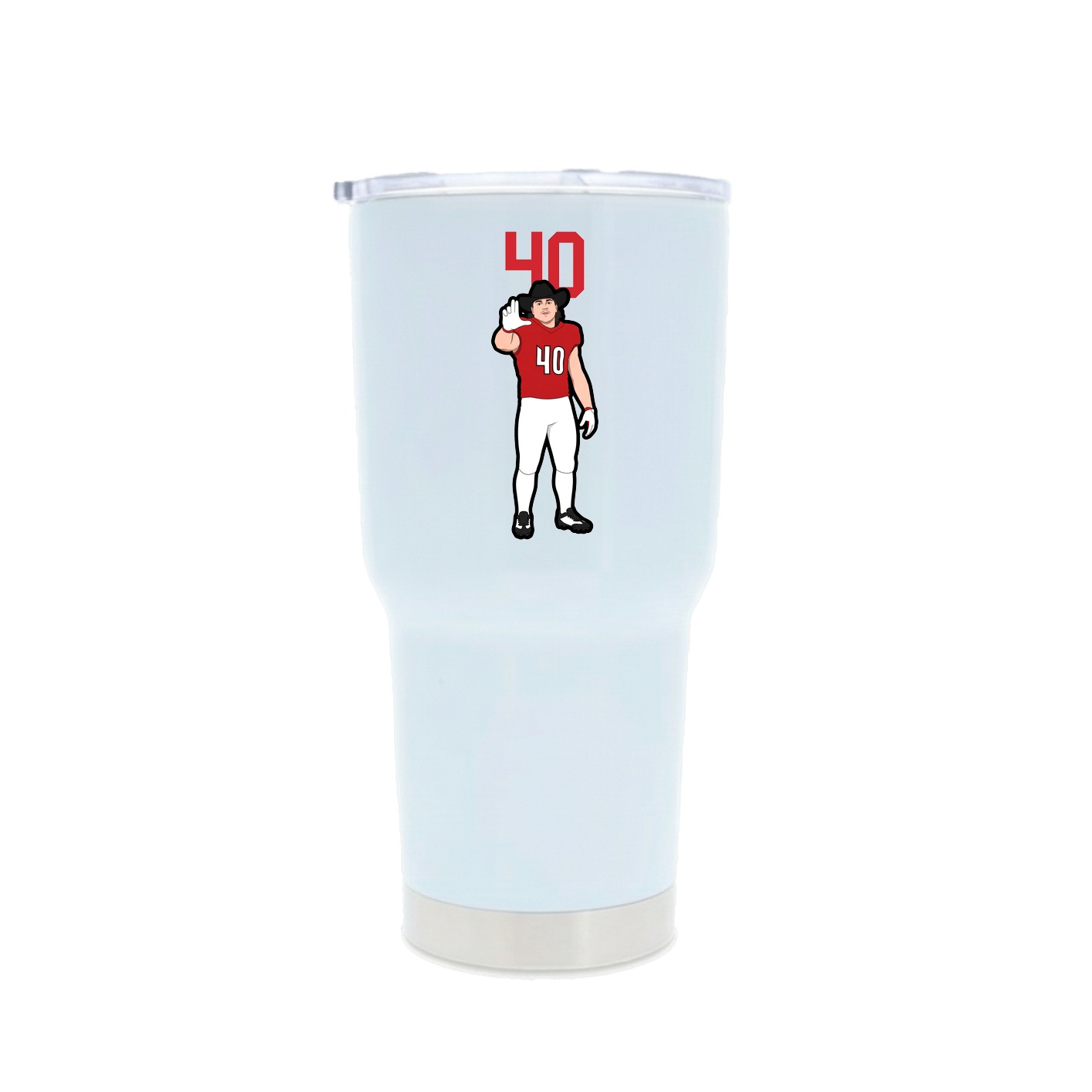 30oz Stainless Steel Tumbler — Number Top in White