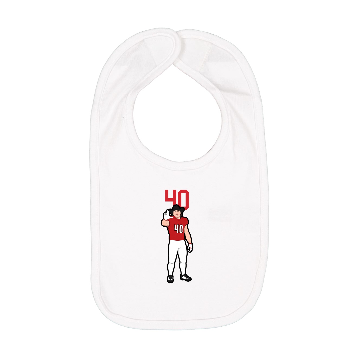 Infant Bib — Number Top in White