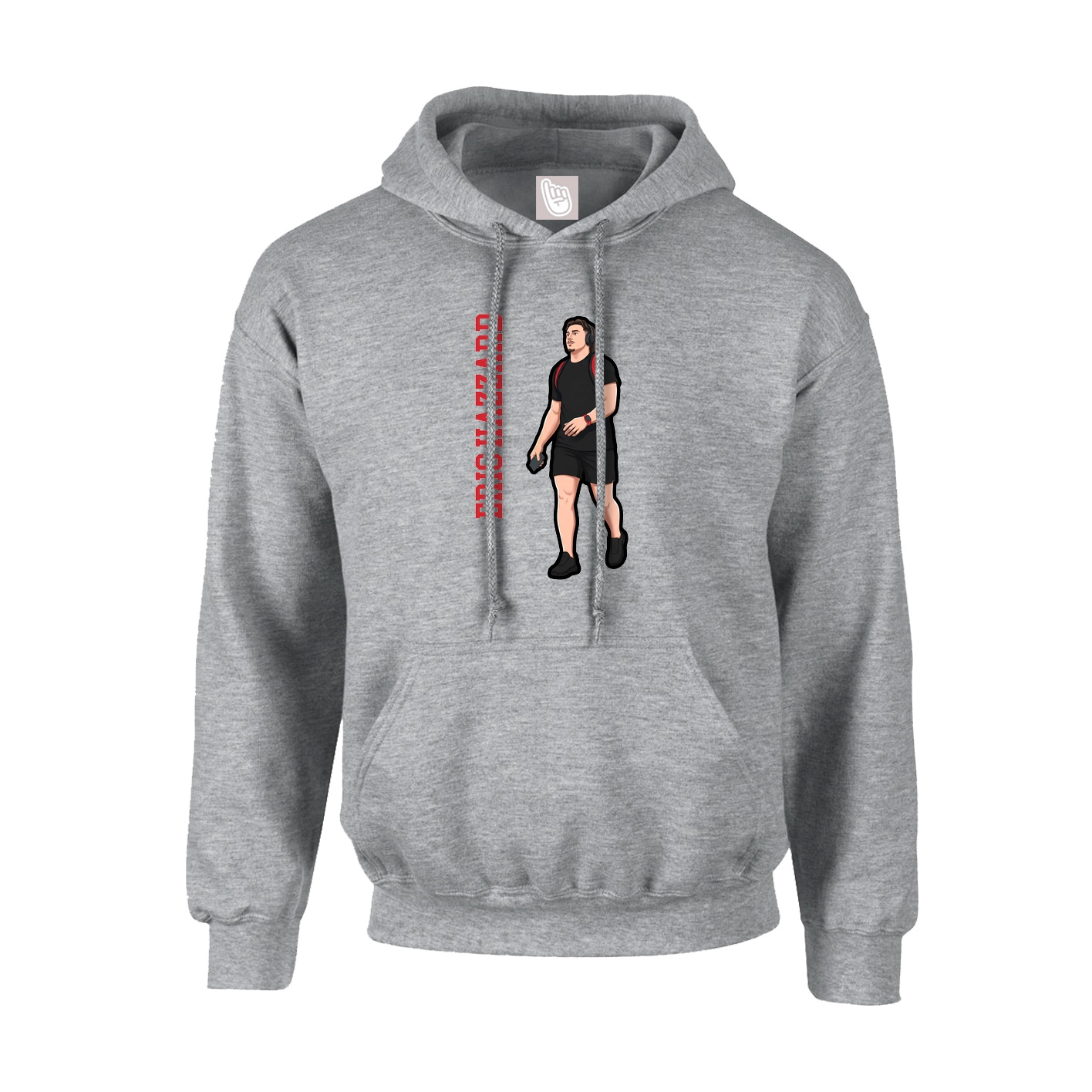 Youth Hoodie — Name Vertical in Grey