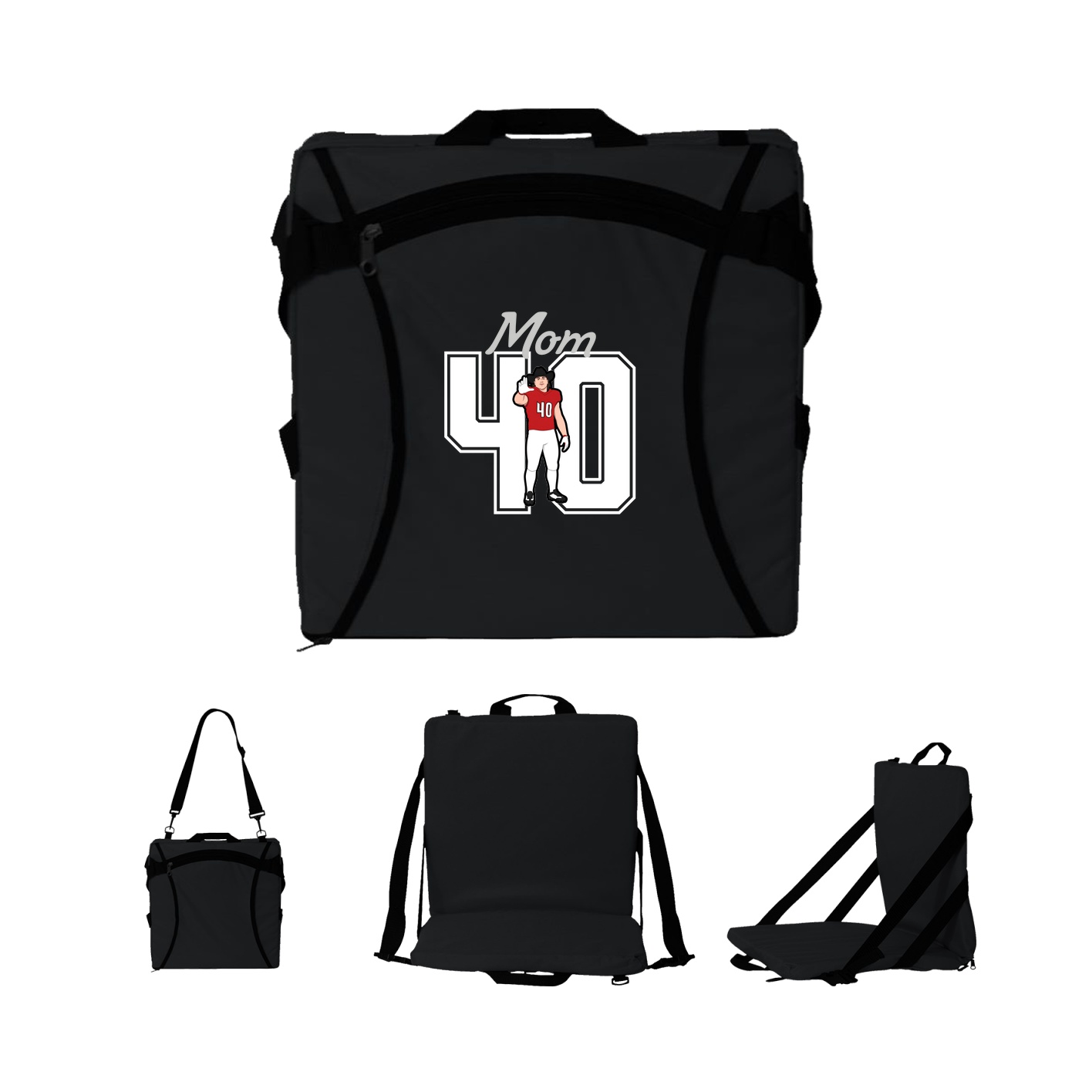Folding Stadium Seat — Mothers Day Shirsey in Black