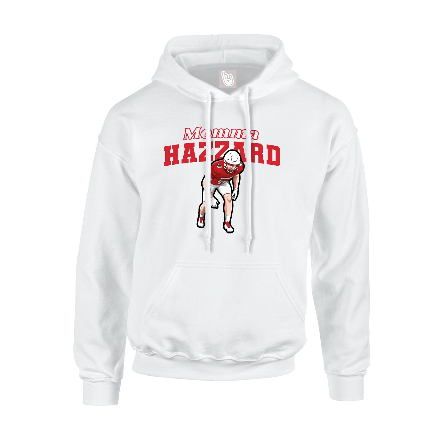 Youth Hoodie — Mothers Day Block in White