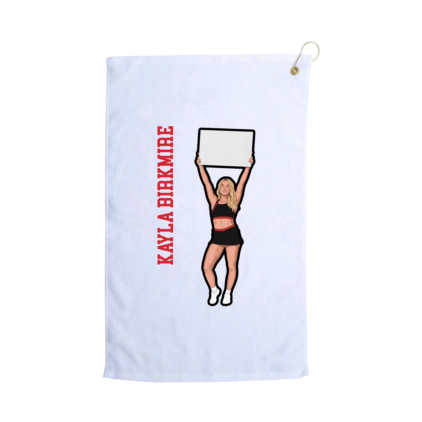 Golf Towel — Name Vertical in White