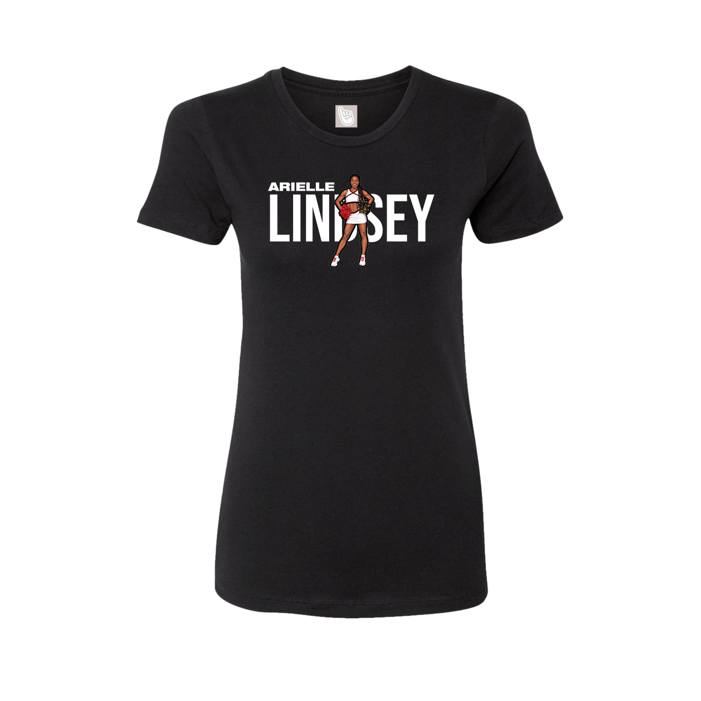 Fitted Women's Tee — Player Name in Black