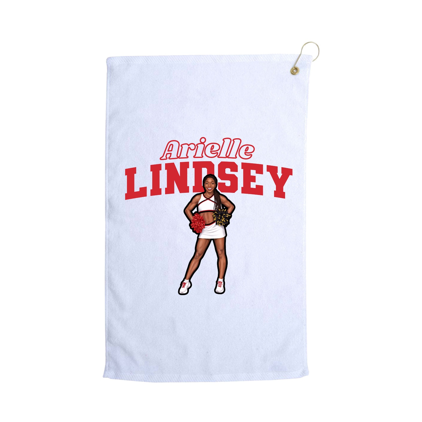 Golf Towel — Name Arch in White