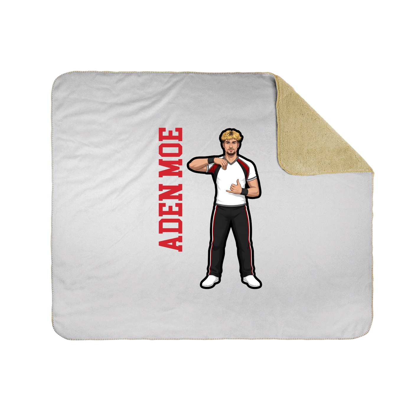 Throw Blanket — Name Vertical in White