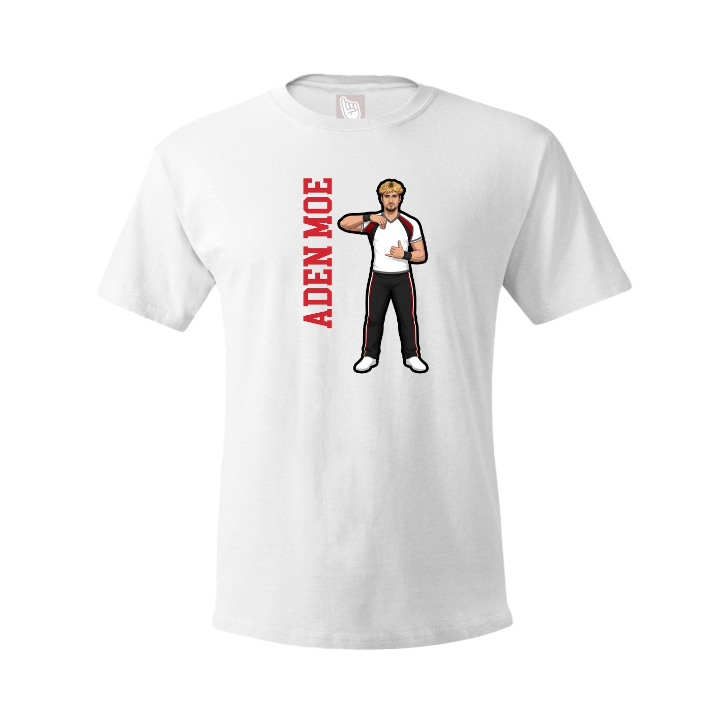 Youth Tee — Name Vertical in White