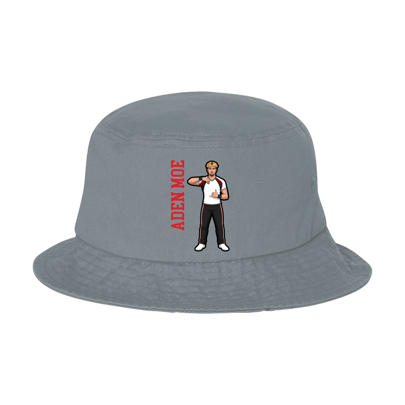 Bucket Cap — Name Vertical in Grey