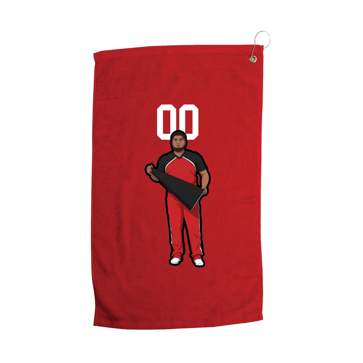Golf Towel — Number Top in Red