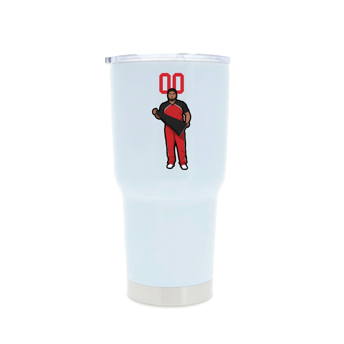 30oz Stainless Steel Tumbler — Number Top in White