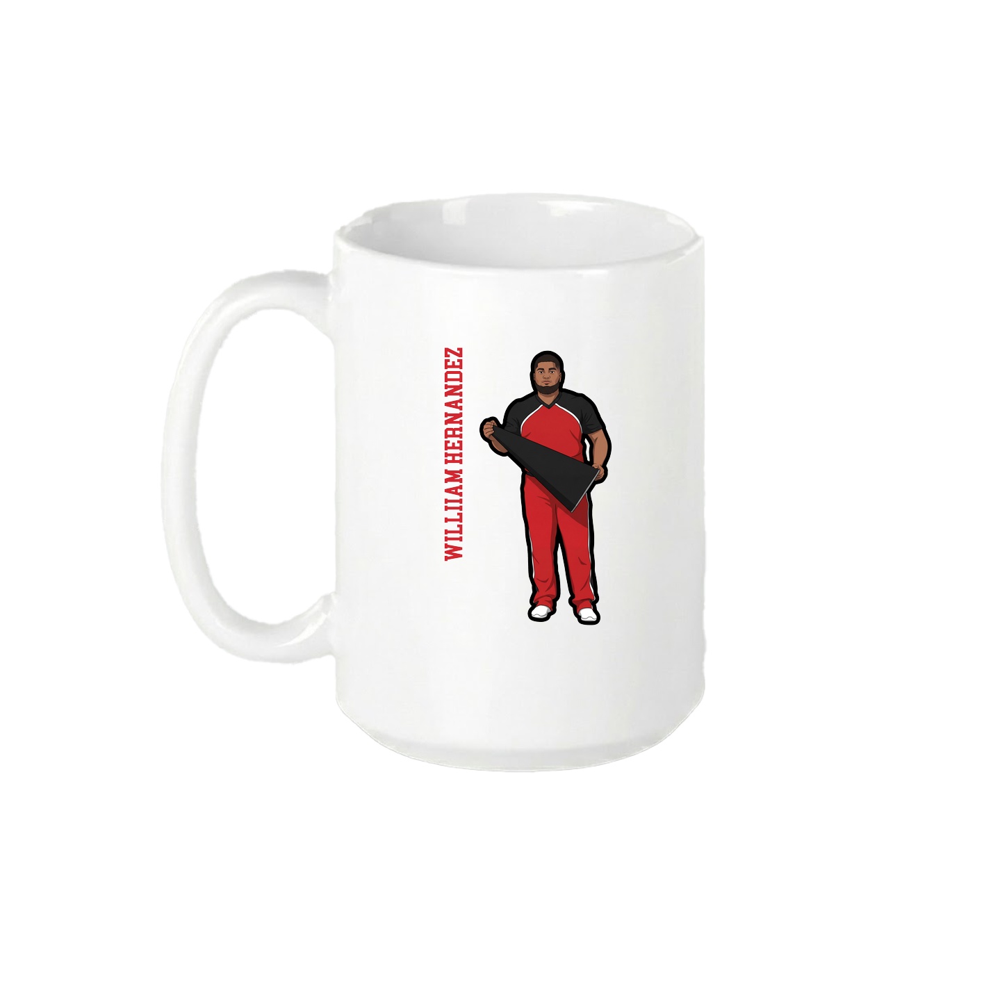 15oz Coffee Mug — Name Vertical in White