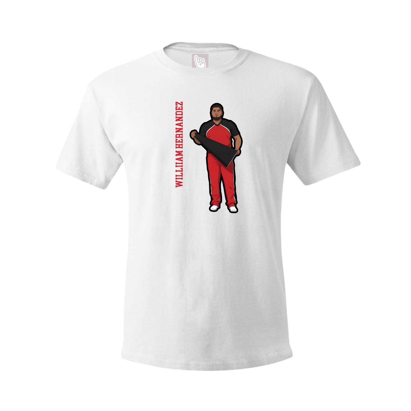 Tee — Name Vertical in White