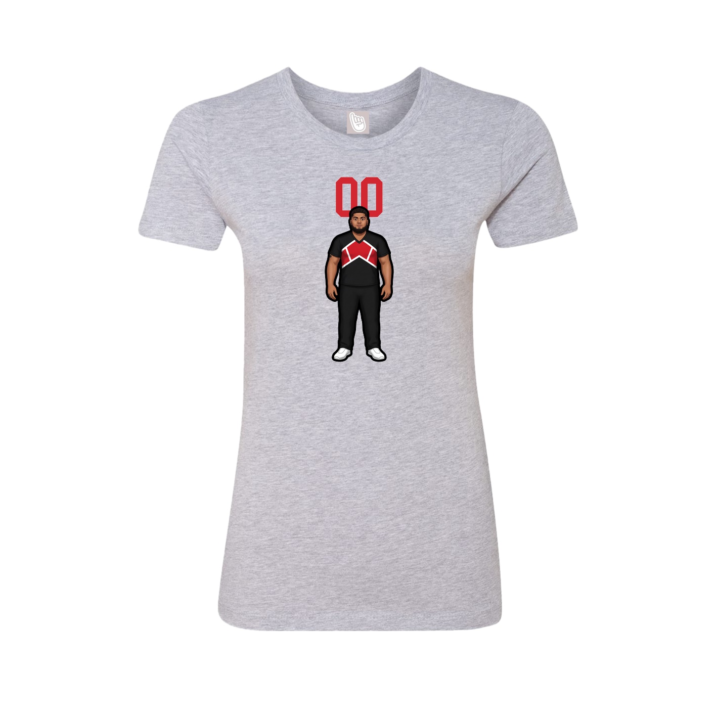 Fitted Women's Tee — Number Top in Grey