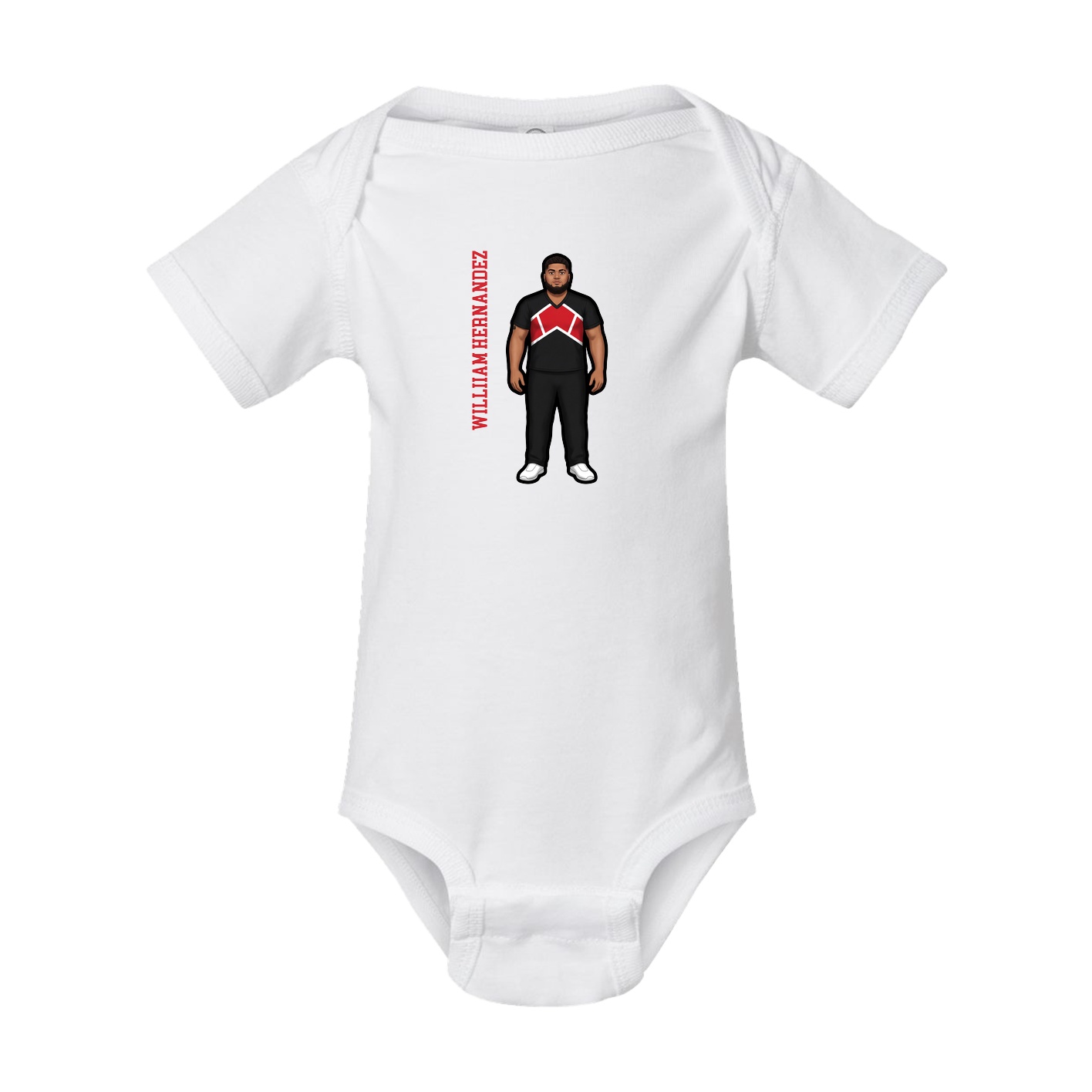Baby Onesie — Name Vertical in White