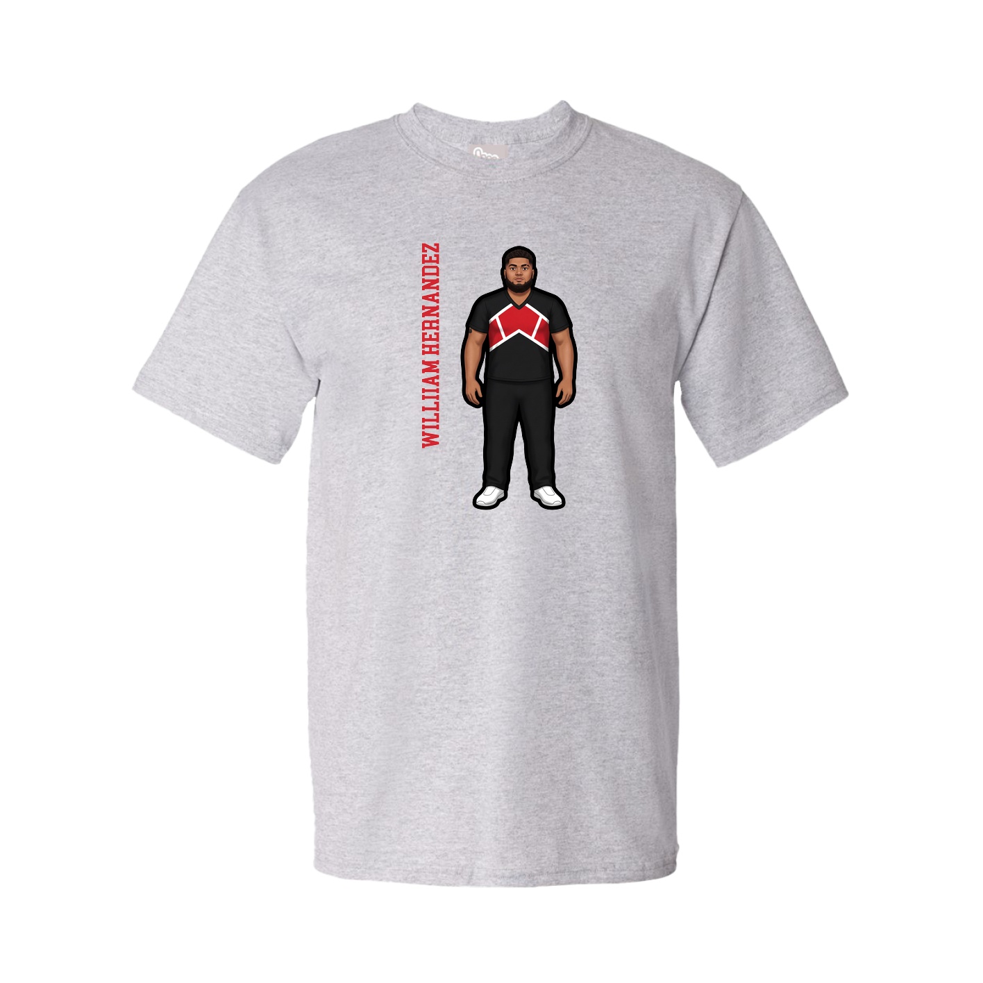Youth Tee — Name Vertical in Grey