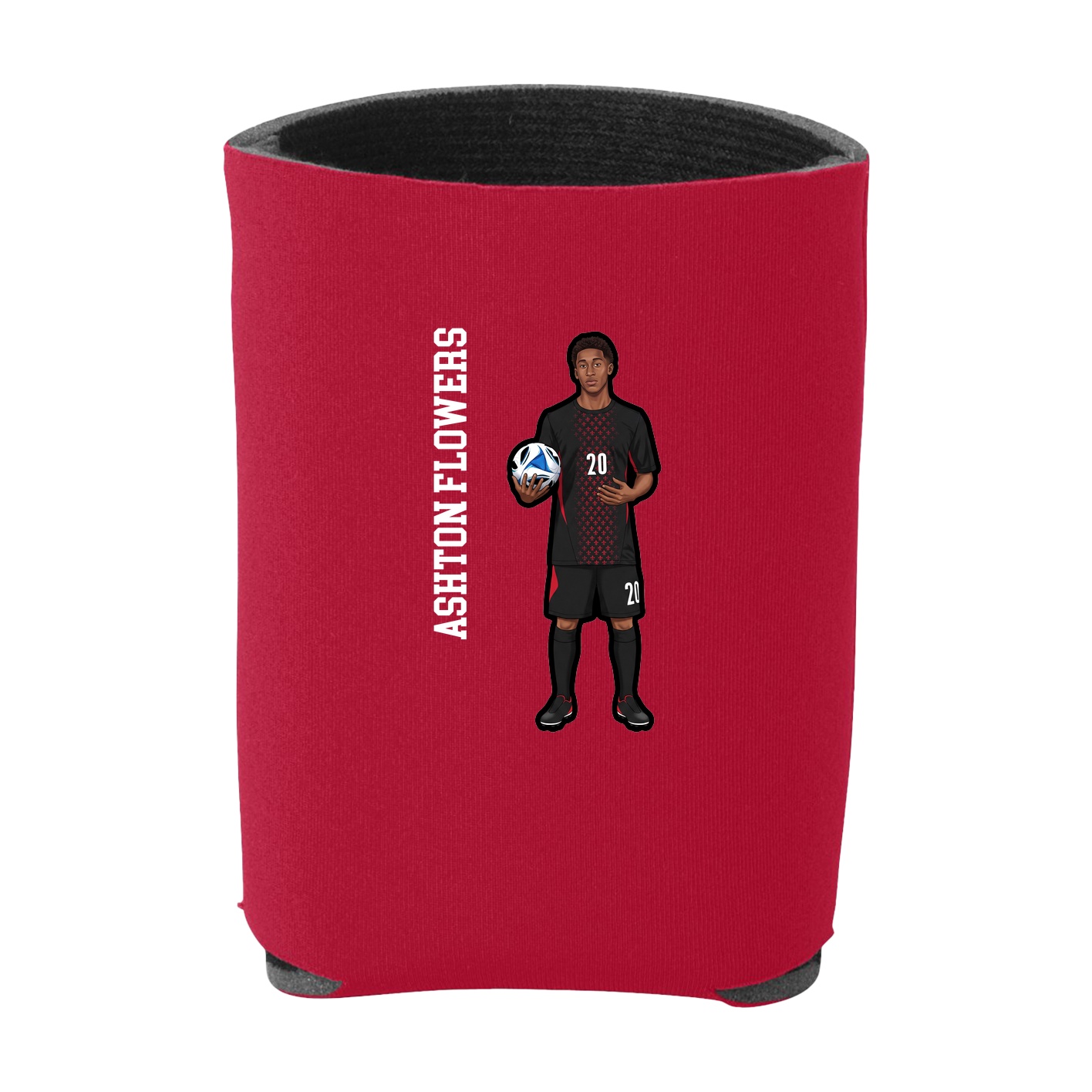 Can Holder — Name Vertical in Red