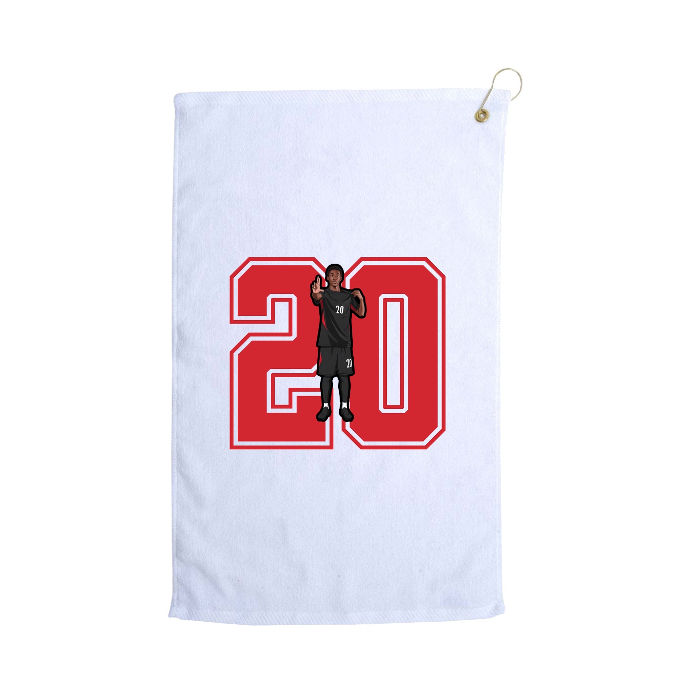 Golf Towel — Number in White