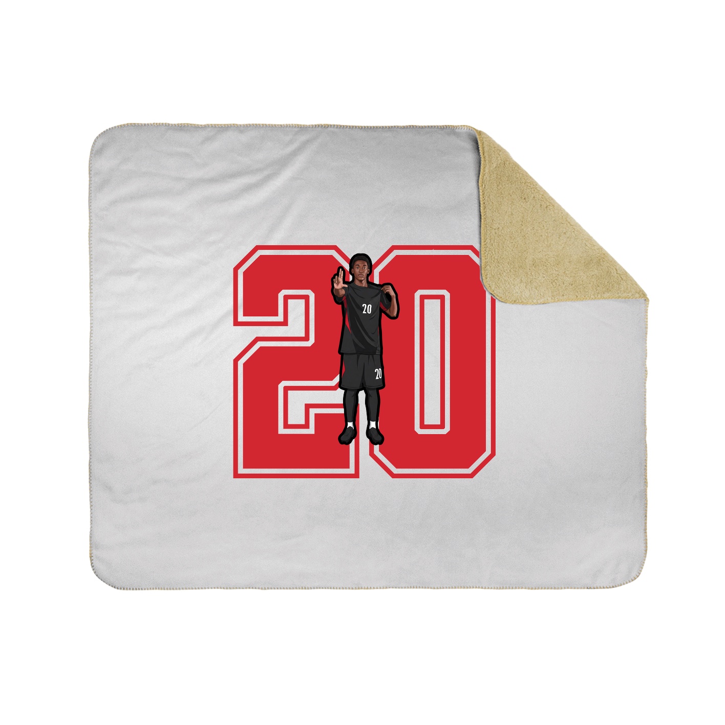 Throw Blanket — Number in White