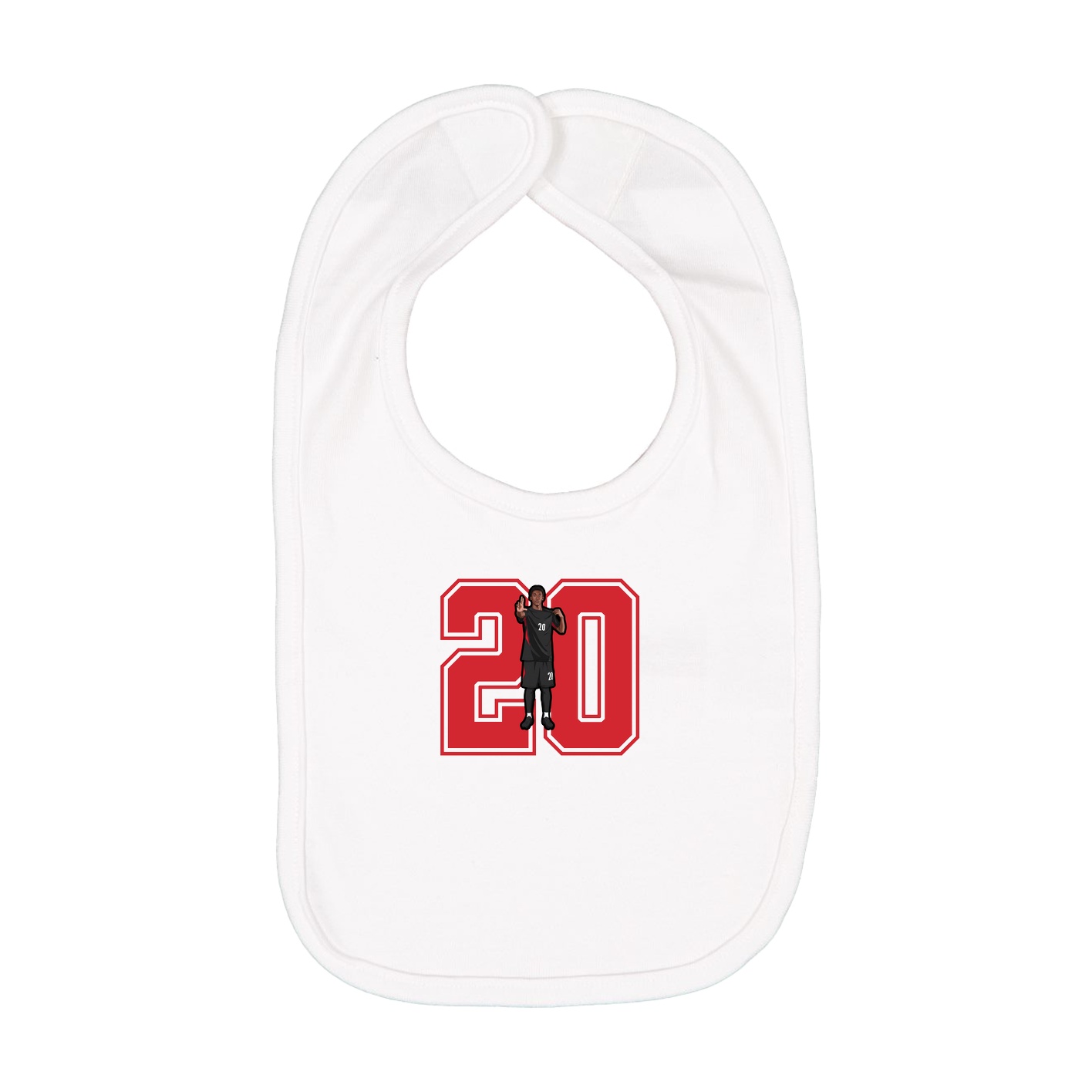 Infant Bib — Number in White