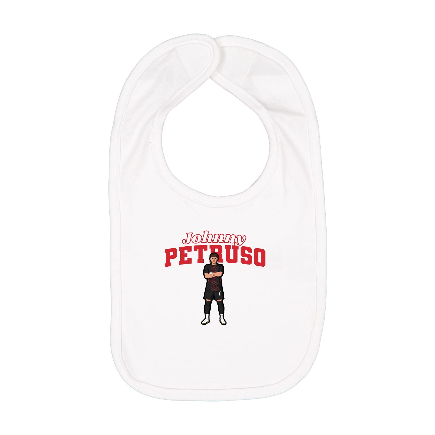 Infant Bib — Name Arch in White
