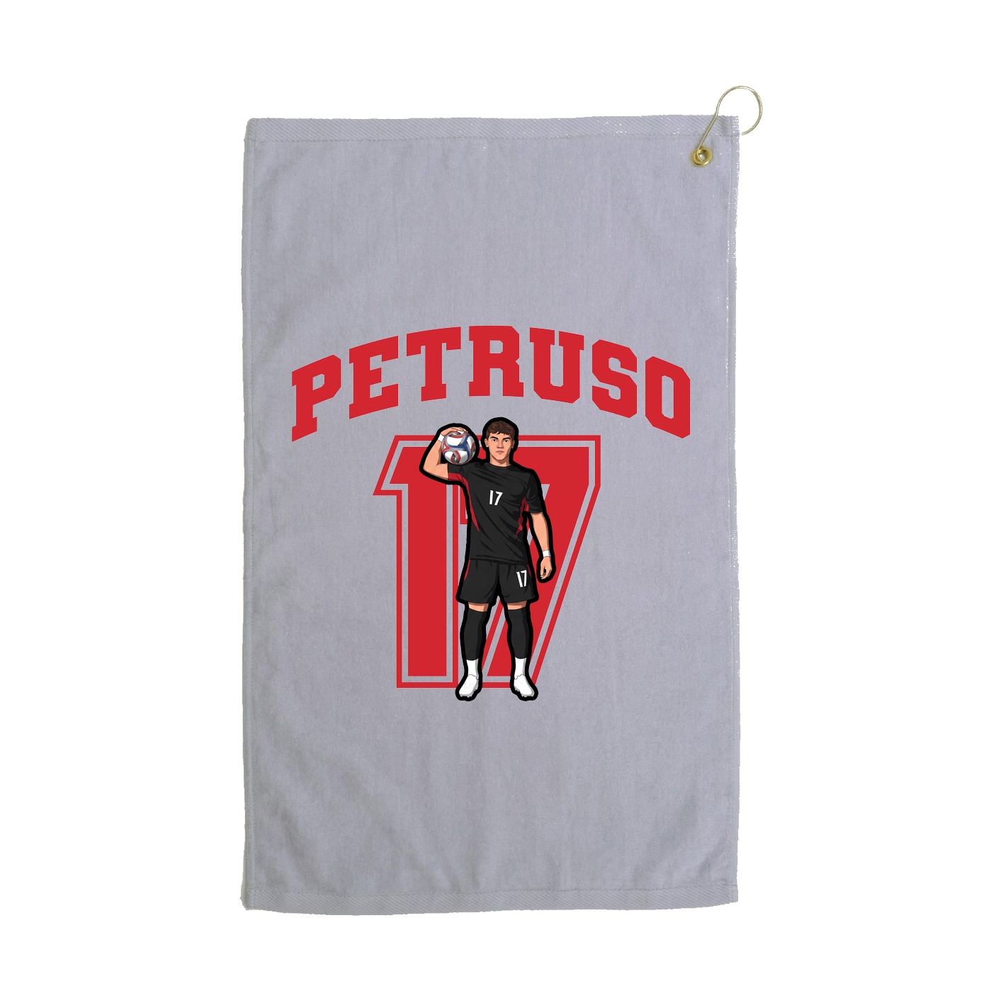 Golf Towel — Number in Grey