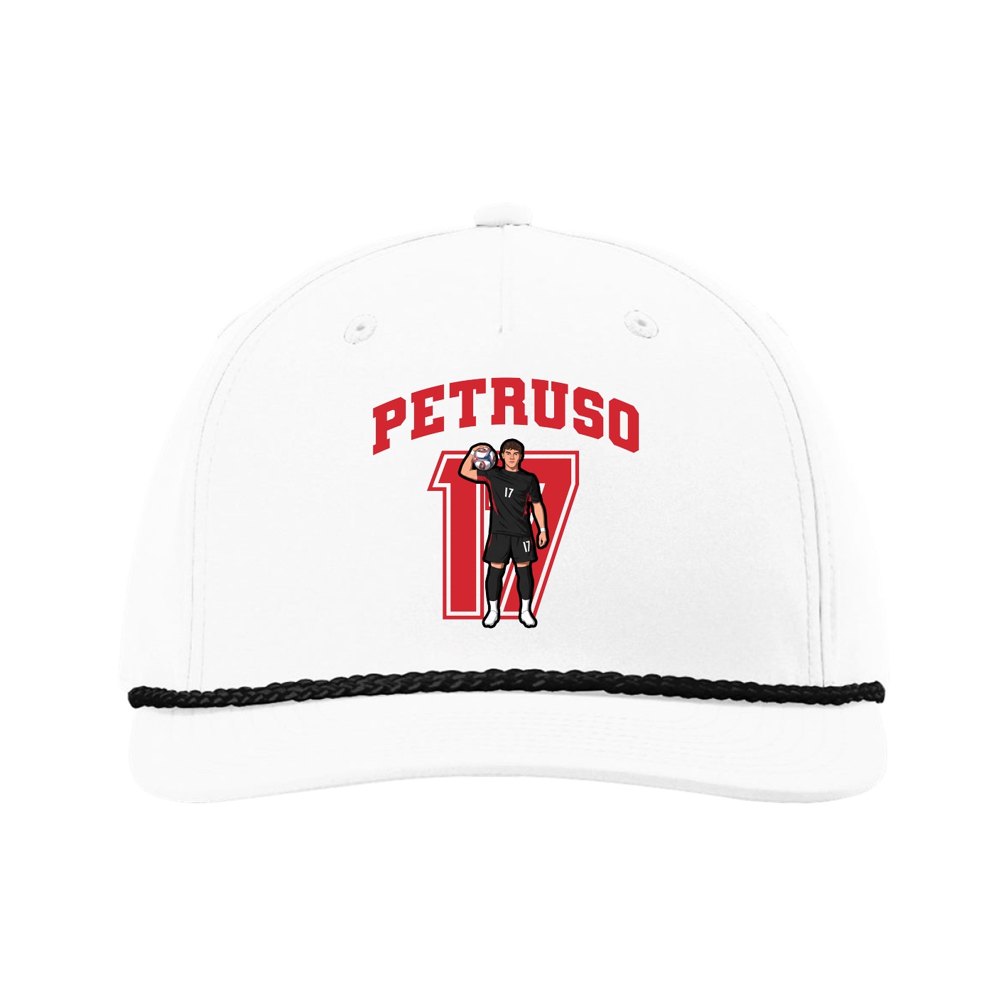 Five-Panel Classic Rope Cap — Number in White