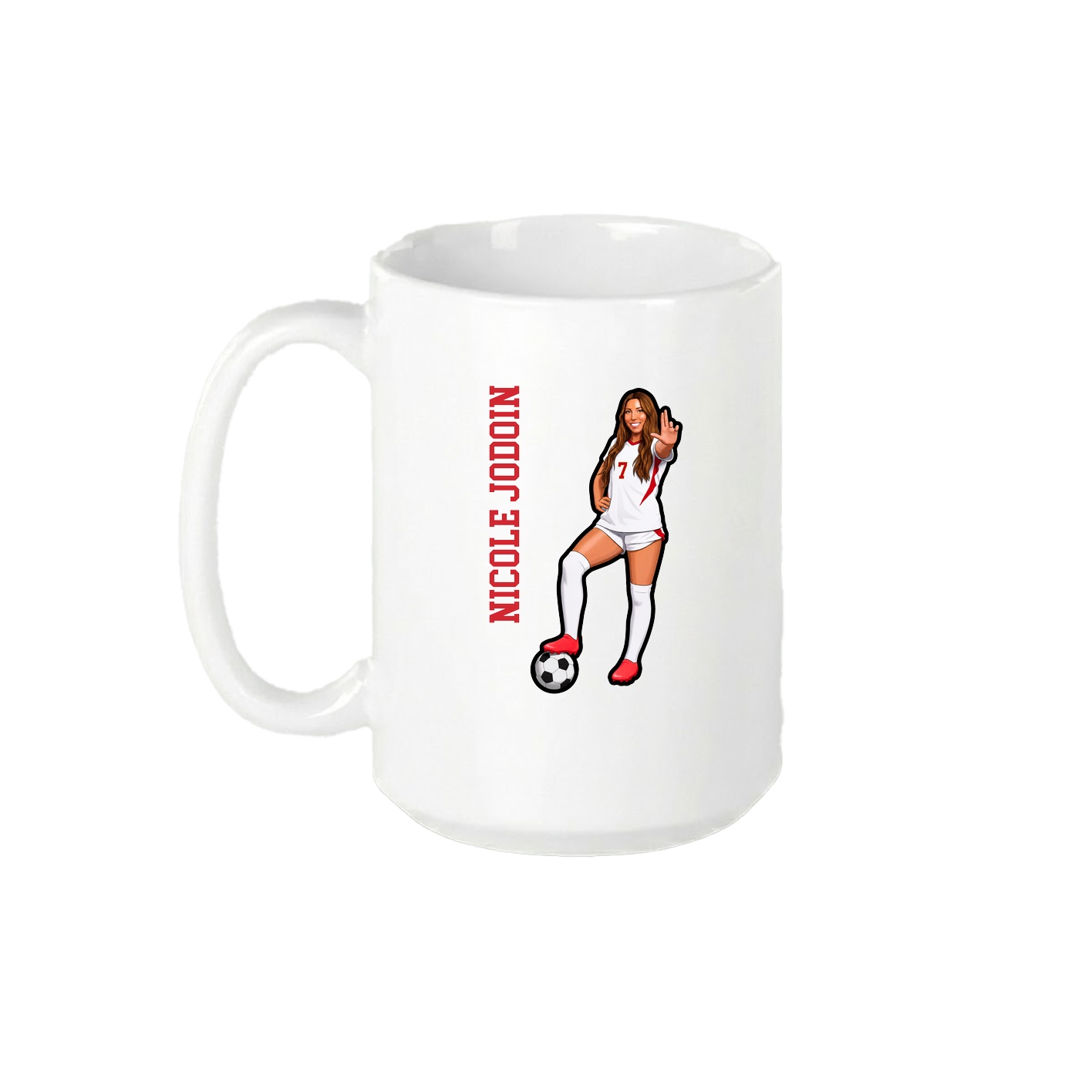 15oz Coffee Mug — Name Vertical in White
