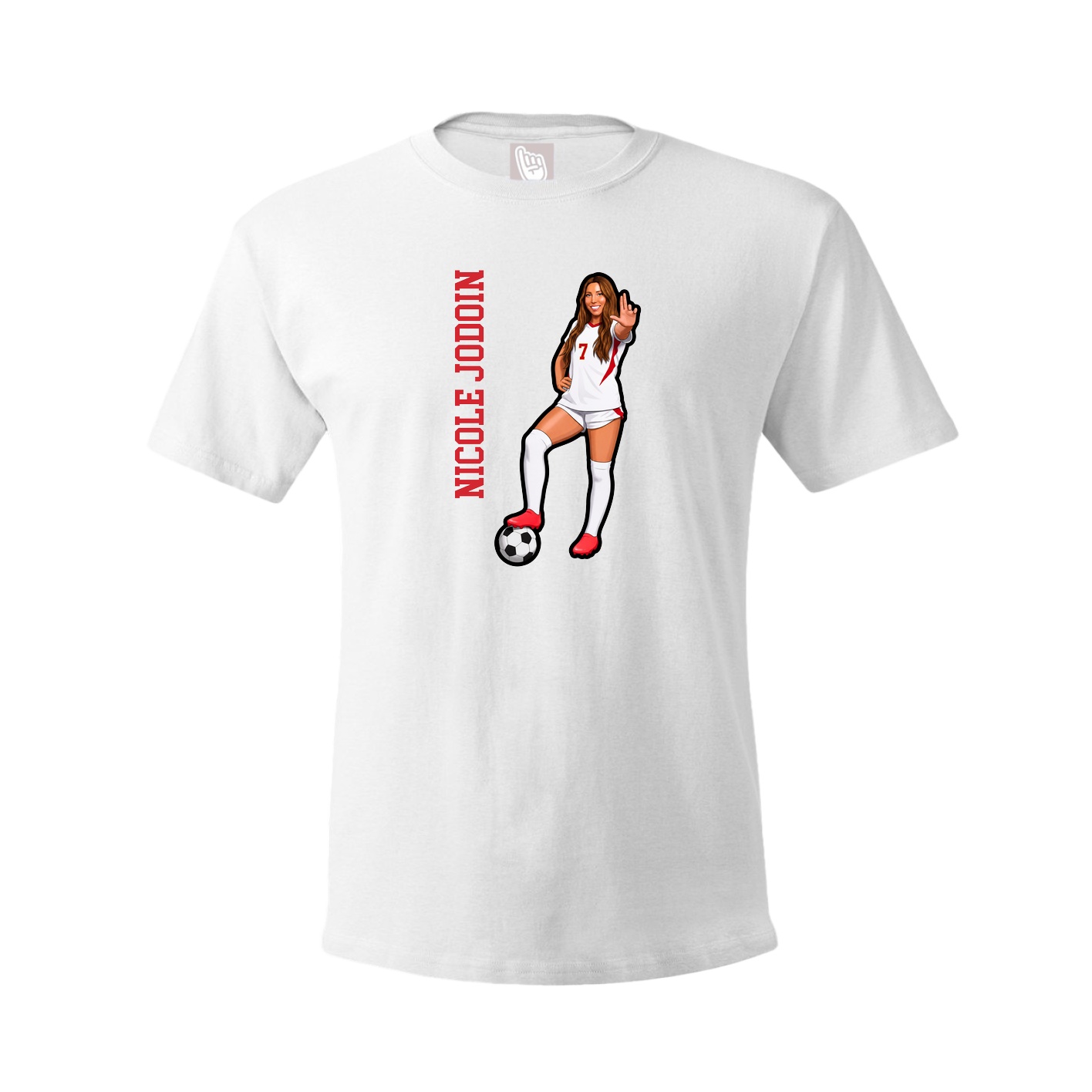 Youth Tee — Name Vertical in White