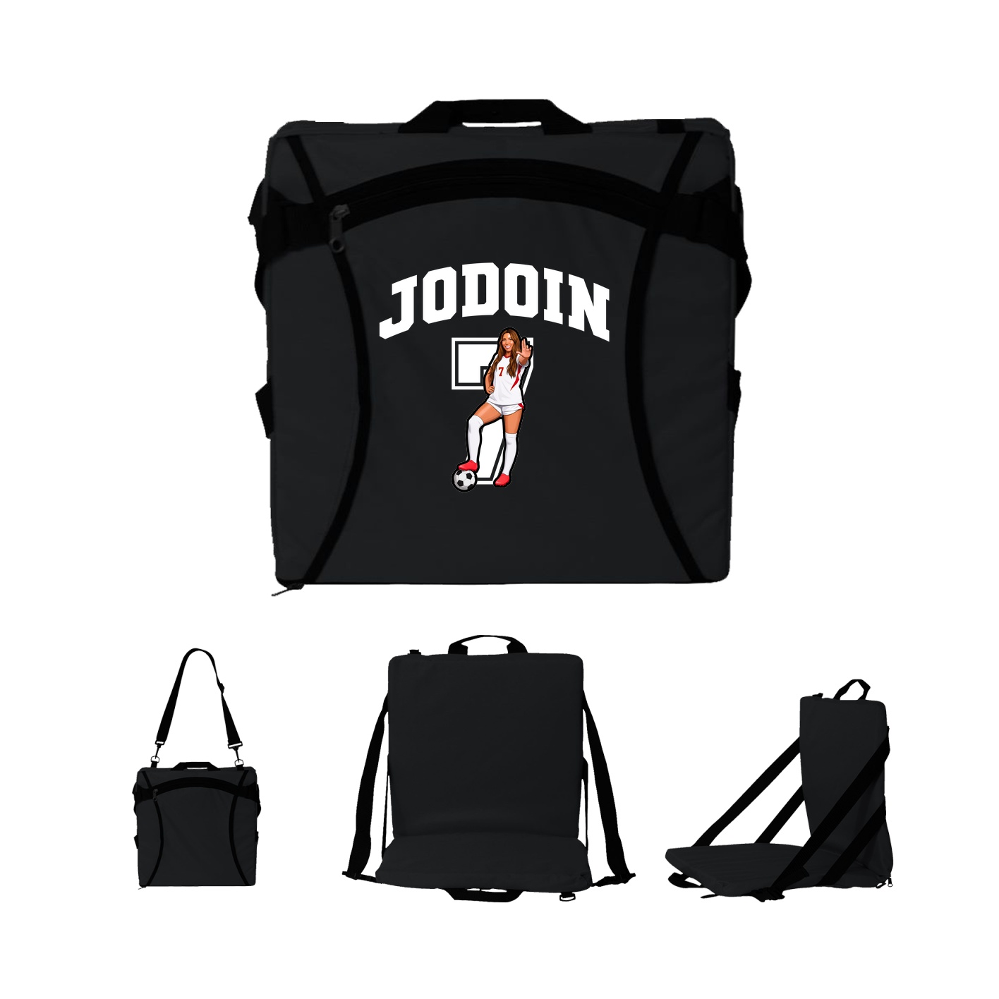 Folding Stadium Seat — Number in Black
