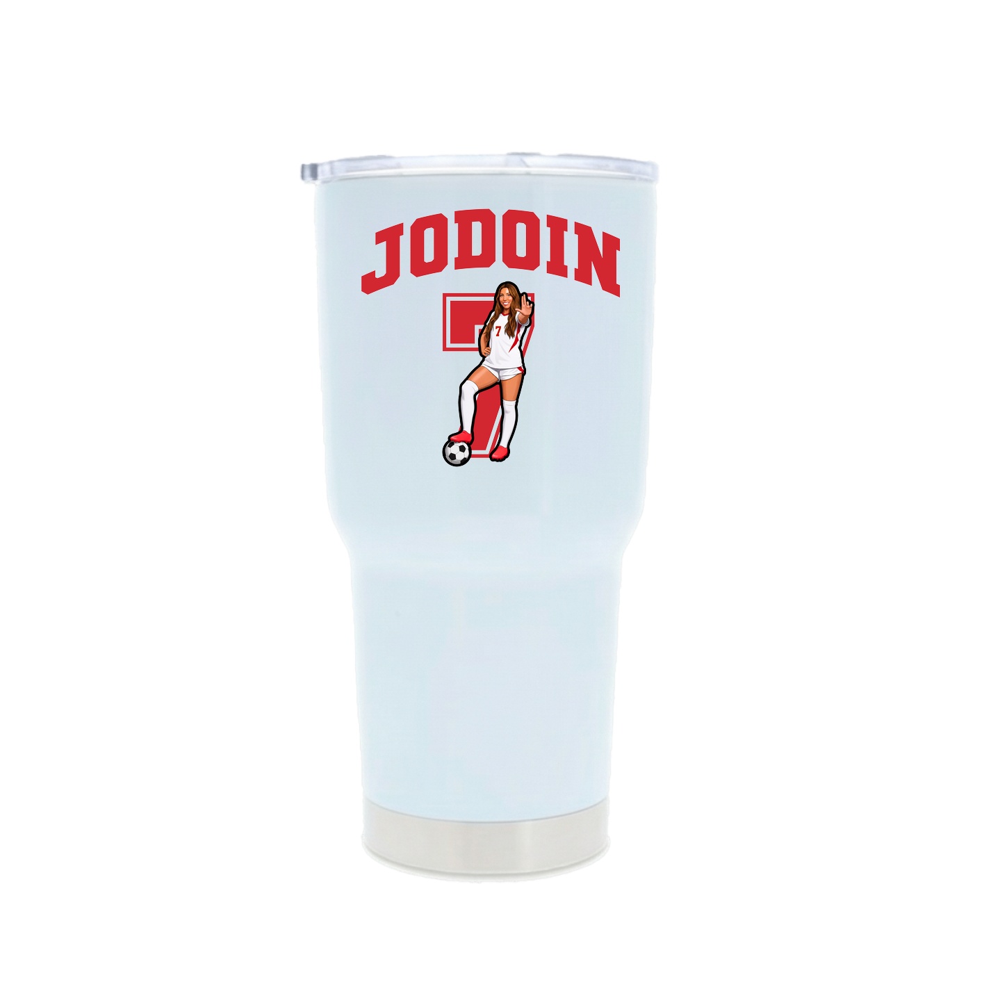 30oz Stainless Steel Tumbler — Number in White