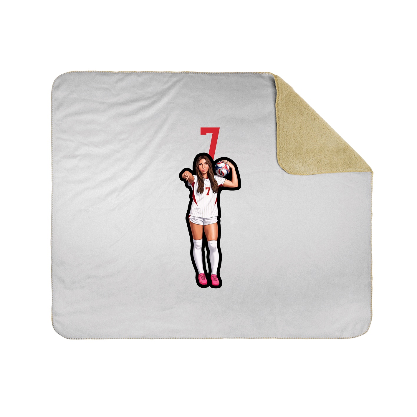 Throw Blanket — Number Top in White