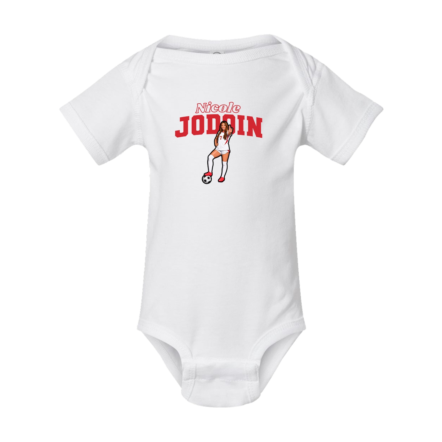 Baby Onesie — Name Arch in White