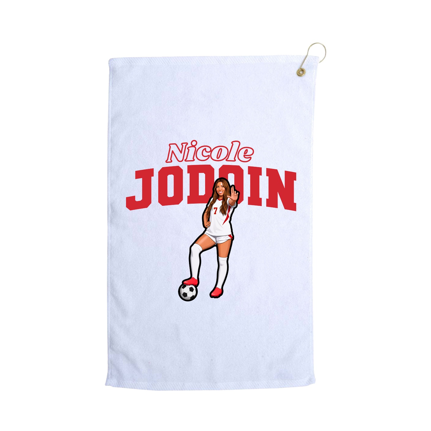 Golf Towel — Name Arch in White