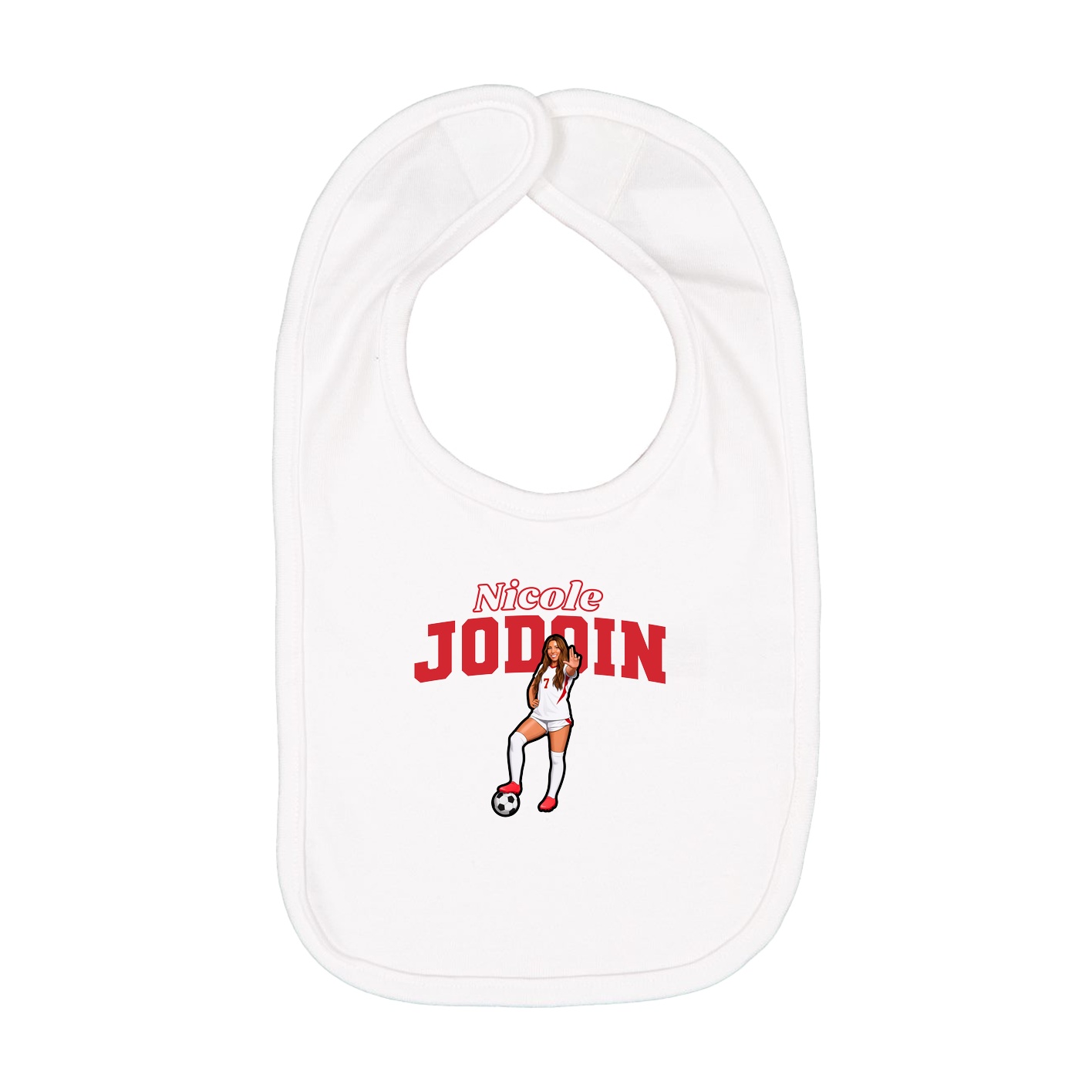Infant Bib — Name Arch in White