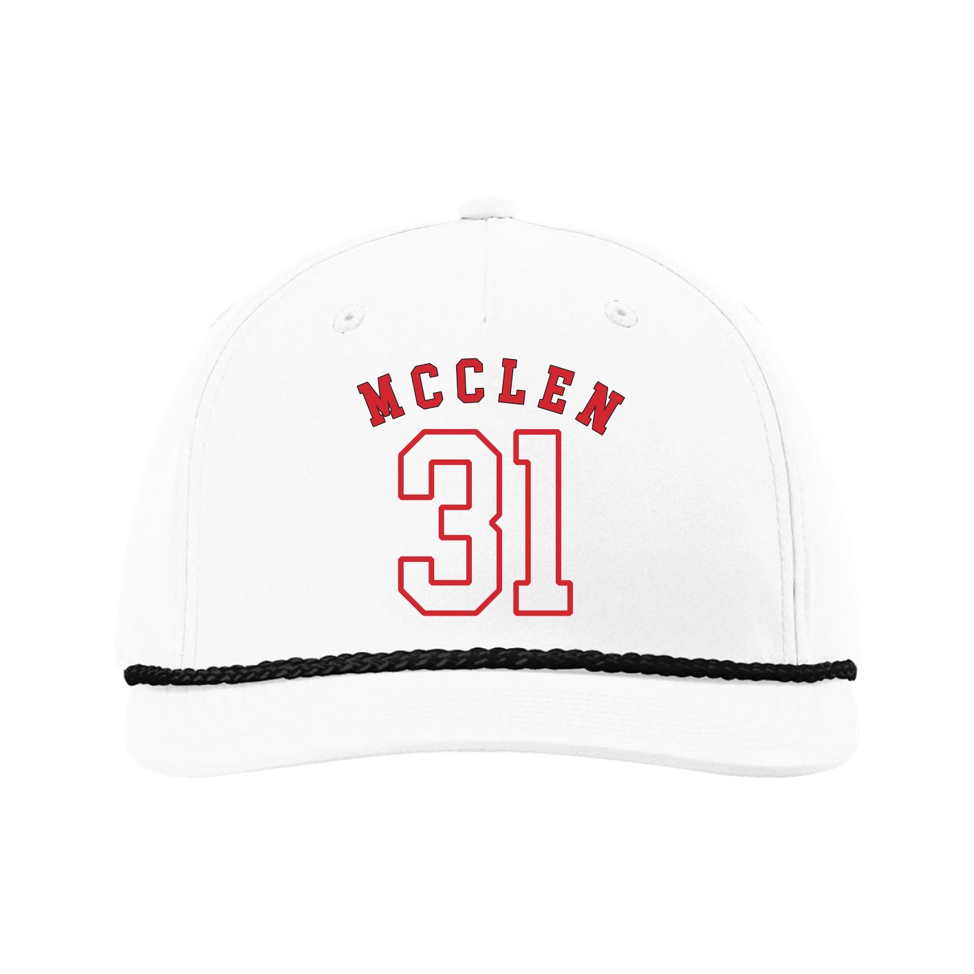 Five-Panel Classic Rope Cap — Shirsey Arch in White