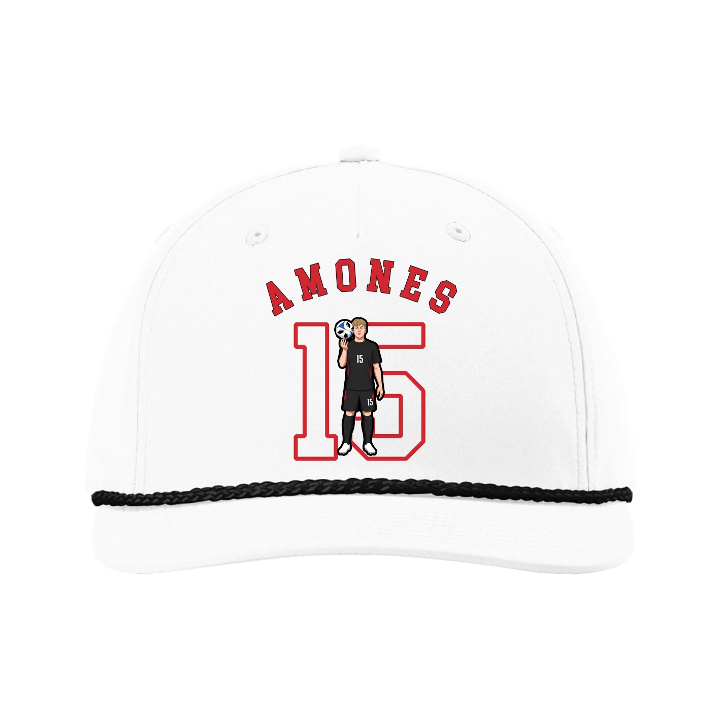 Five-Panel Classic Rope Cap — Shirsey Arch in White