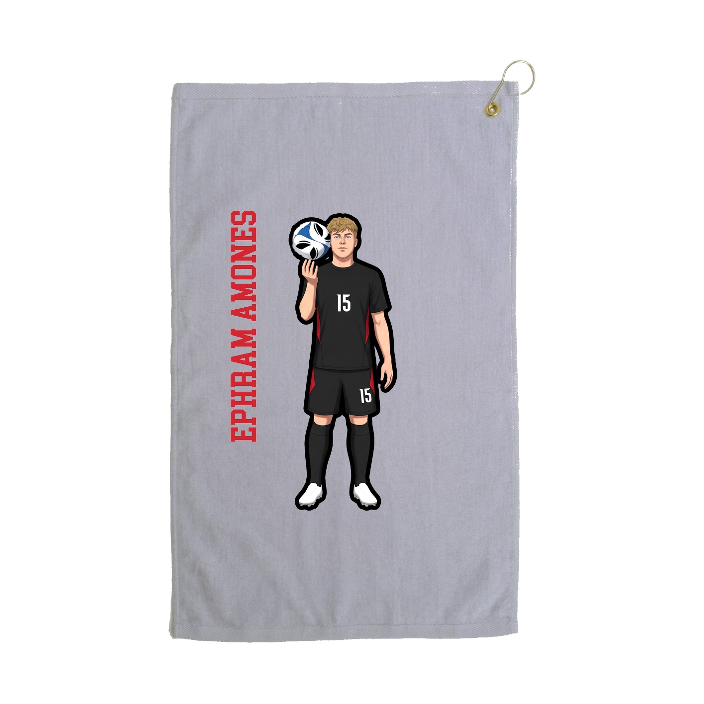 Golf Towel — Name Vertical in Grey