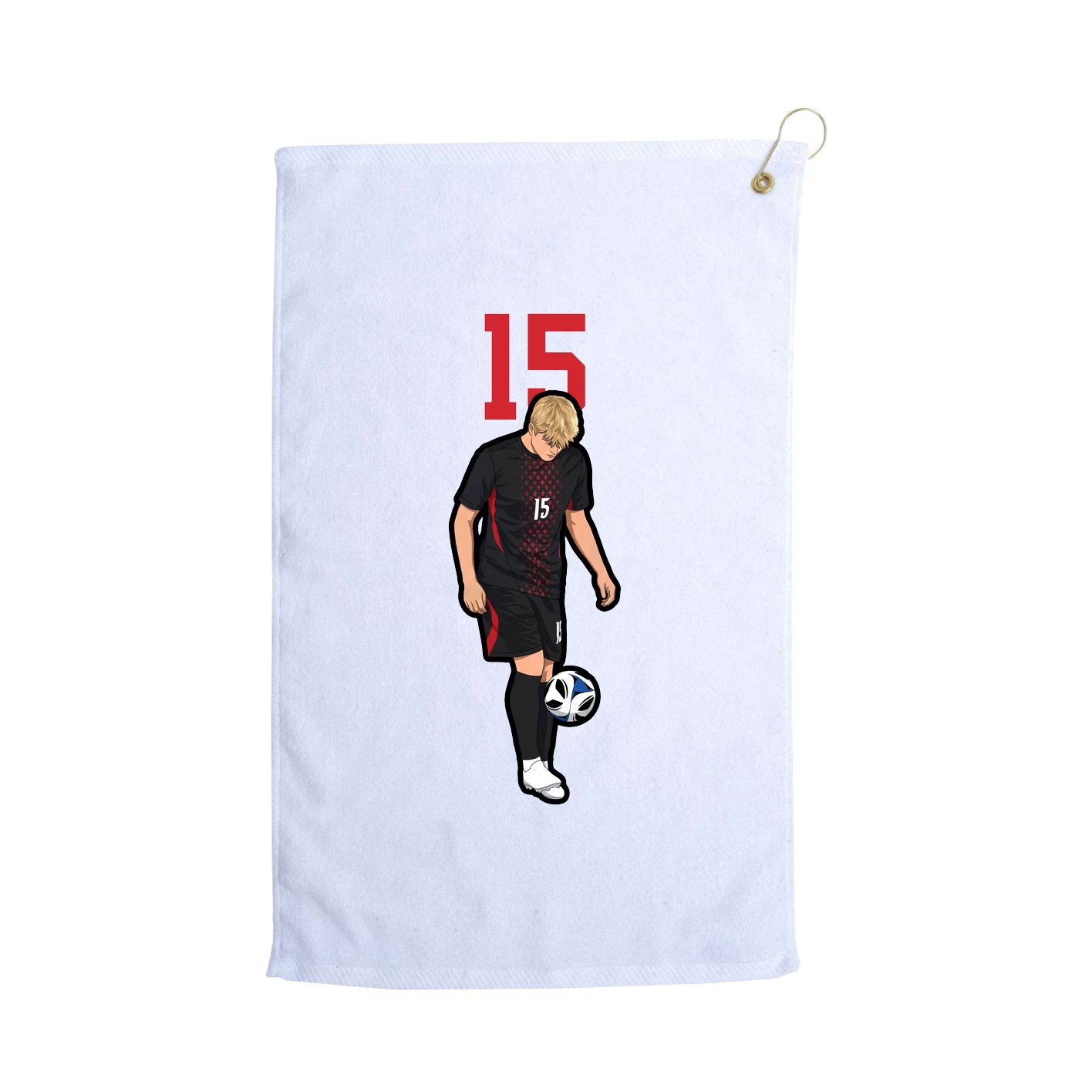 Golf Towel — Number Top in White