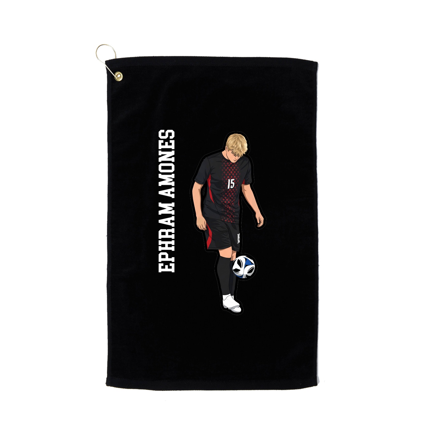 Golf Towel — Name Vertical in Black