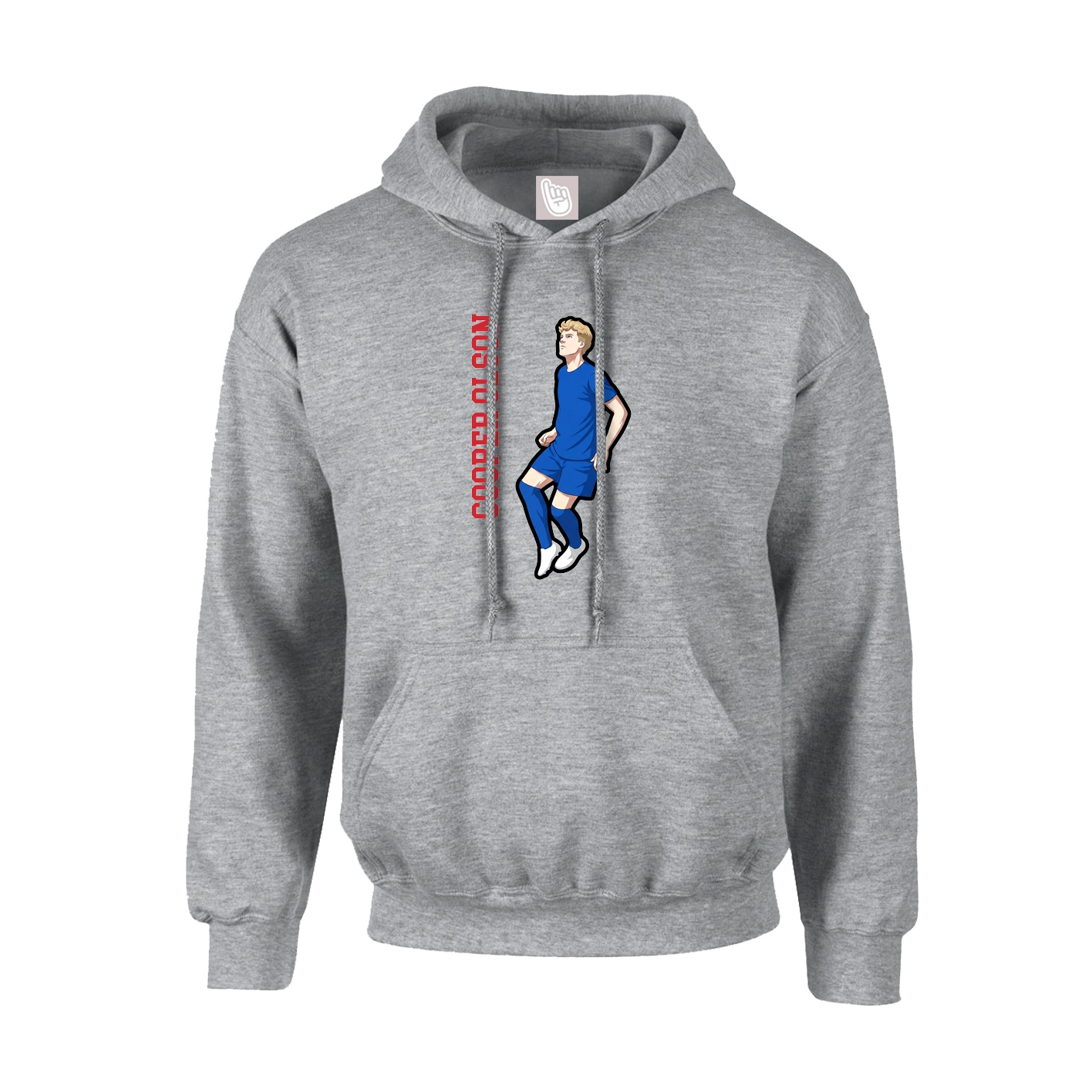 Youth Hoodie — Name Vertical in Grey