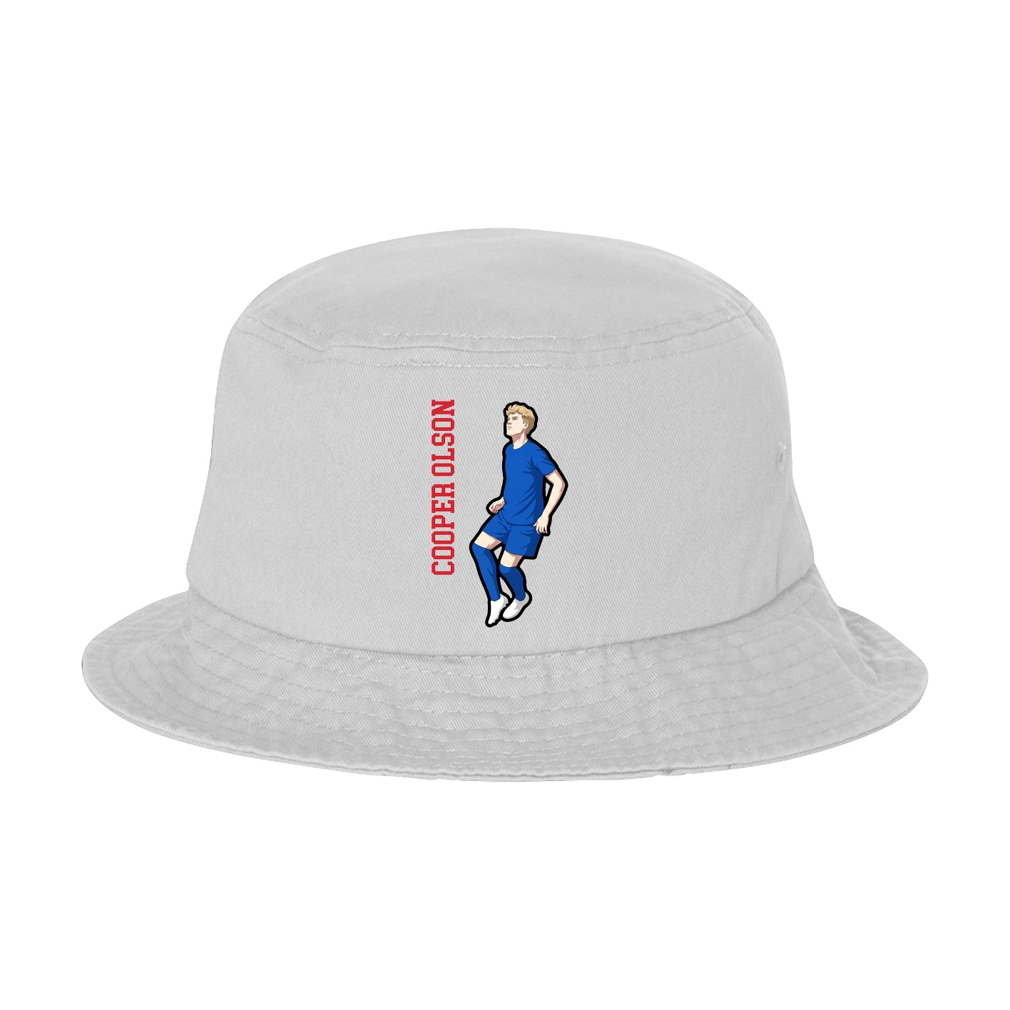 Bucket Cap — Name Vertical in White