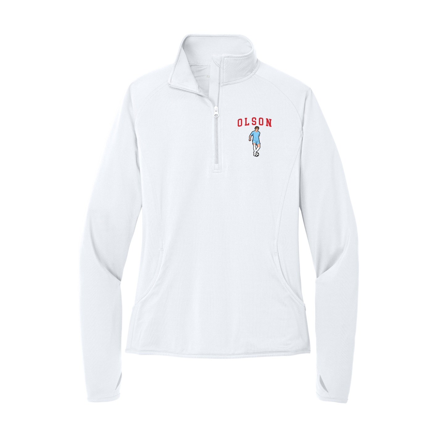 Women's Q-Zip Pullover — Shirsey in White