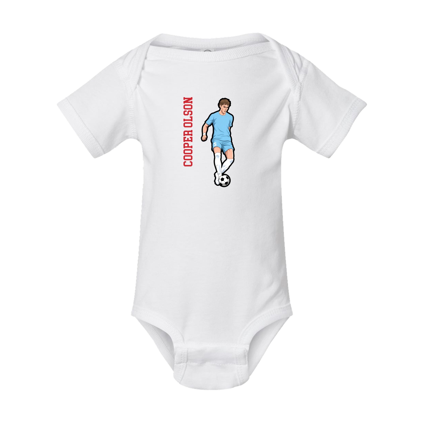 Baby Onesie — Name Vertical in White