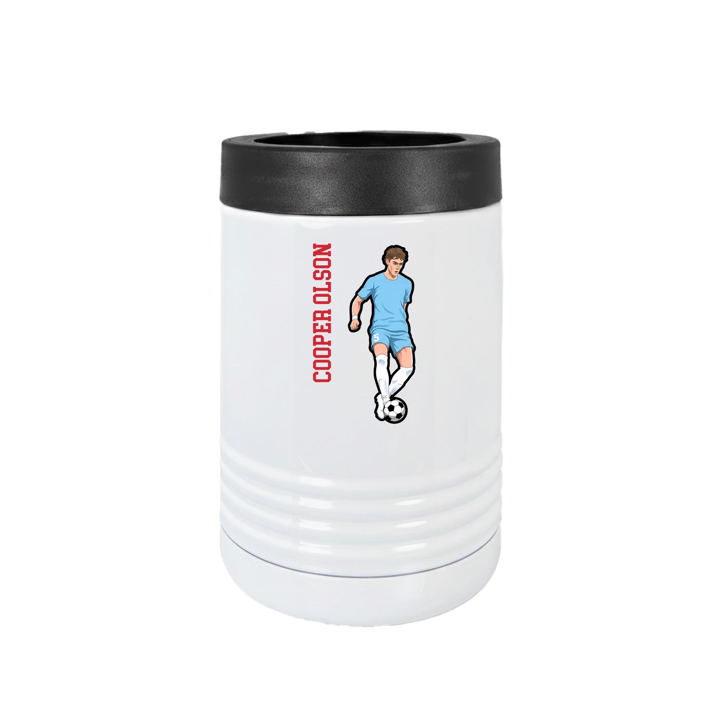 Beverage Holder — Name Vertical in White