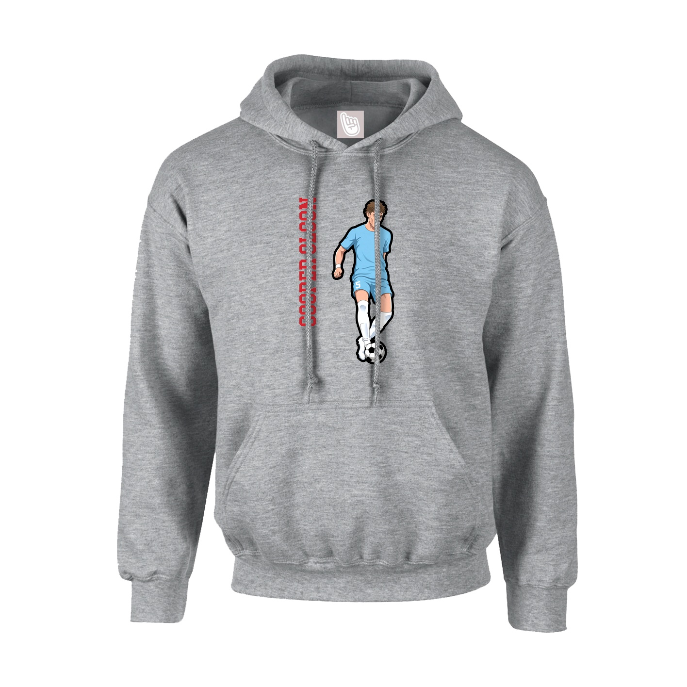 Hoodie — Name Vertical in Grey