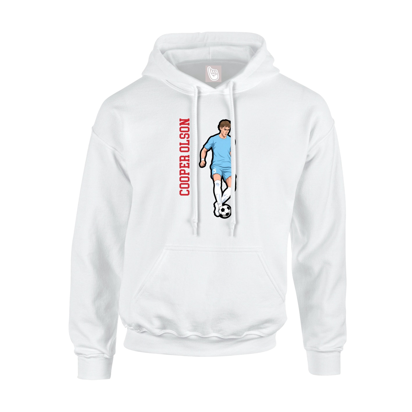 Youth Hoodie — Name Vertical in White