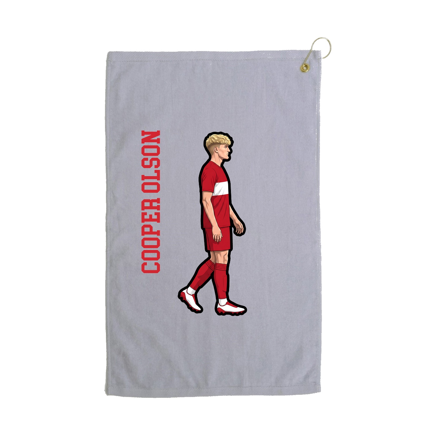 Golf Towel — Name Vertical in Grey